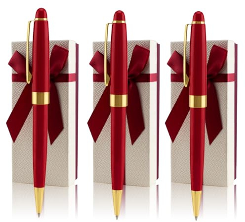 Yastar Stylos Cadeau Personnalisés - Stylo d'écriture Exécutif avec 6 Recharges d'encre Noire Gravées avec Vos Différents Messages, Noms sur les Stylos Ensemble Cadeau pour Homme/Femme/Écrivains