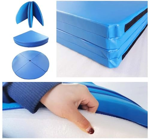 PMTCBQQZ Blaue, zusammenklappbare, runde Sturzmatte für Yogastangen, 3 cm/5 cm/10 cm Dicke Trainingsmatten für Aerial Hoops und Tanzstangen, spezielle Fallschutzmatten für Stangen