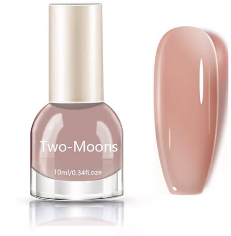 Jelly Nude Nail Polish - Ice Sheer Nail Polish - Crystal Translucent Natural Nail Varnish - Neutral Color Nail Varnish Nail Paint - Quick Dry Nail Art Polish No UV Light Needed