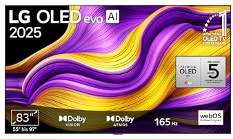 LG OLED83G57LW TV 83 Zoll (210 cm) 4K OLED evo AI TV (α11 Gen2 4K AI Prozessor, webOS 25, 120Hz (VRR bis zu 165Hz)) [Modelljahr 2025]