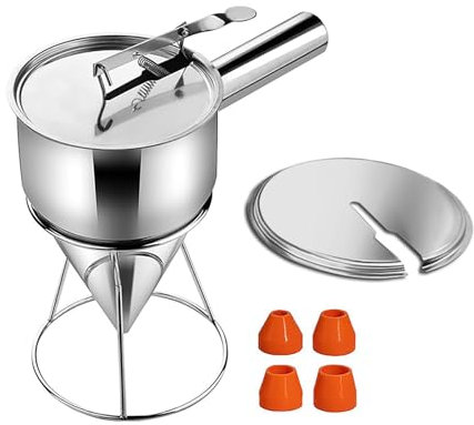 Pratico dispenser per pastella per pancake, 1200 ml, in acciaio inox, adatto per cuocere cupcake, torte, accessori da cucina casalinga