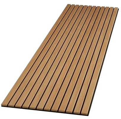 WVH Luxe American Oak Acoustic Slat Wood Wall Panels, Measures 94.49 x 23.62, Premium Finish, Interior Decor for Walls & Ceilings, Noise Cancelling & Sound Absorbing for Home, Office & Bedroom, 2pcs