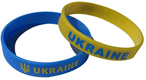 [Fpbiagoq] Armbänder mit der ukrainischen Flagge, Silikongummi, flexible Armbänder, Sportarmbänder für Frauen, lässige Armbänder für Männer, sportliche Armbänder für Männer