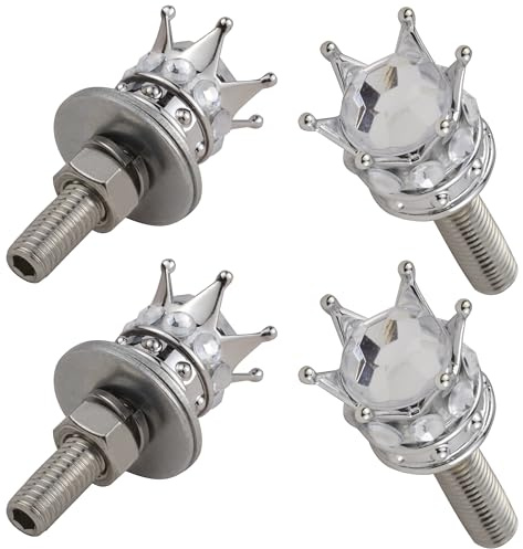 Temzzer Kit di bulloni per targa auto, kit di fissaggio antifurto, per la maggior parte dei veicoli e moto, 4 pezzi (argento)