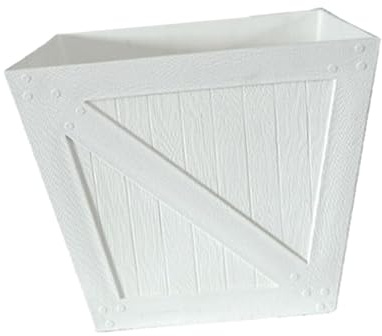 TAIZhiChen Vaso da Fiori Quadrato in Resina, portafiori per Bar, Arredamento per la casa, Balcone, Esterno, Bianco