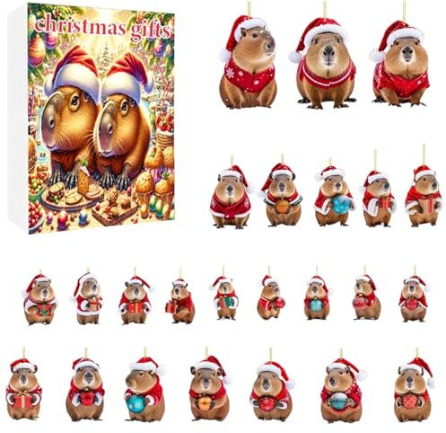 Calendario dell'avvento di Natale 2025 2d Acrylic Capybara Ornament Avvent Calendar 24 pezzi INAZIONE PERSONAMENTI ANIMALI PER BAMBINI, AMICI