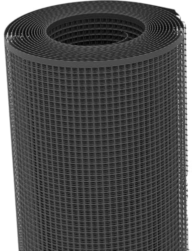 FERROELETTRA Rete Protettiva in Plastica, Maglia Quadrata 10x10mm, per Balconi Terrazze Orti Serre, Resistente UV, con Fascette di Fissaggio, Made in Italy (GRIGIO ANTRACITE, 25 metri)