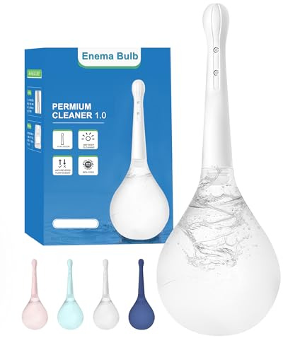 Enema Bulb douches for Men - Anti-Backflow Silicone Douche Bulb with 5 Metal Nozzle Holes,Home Enema Kit for Relief & Clean,Irrigation Kit,Bulb Syringe for Men & Women