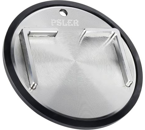PSLER 304 rostfritt stål motorcykel sidostativ underlag med halkfri gummibas, Kickstand pad Puck platta för motorcykel & Dirt Bike, skydd för varm asfalt, gräs och mjuk mark, rostfri