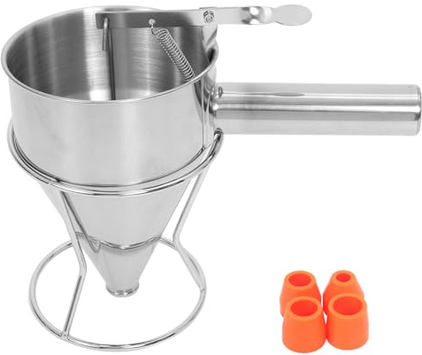 Homoyoyo Edelstahl Trichter Küchenzubehör Teigspender mit Abnehmbarem Griff für Einfache Bedienung zum Backen und Kochen in Küche