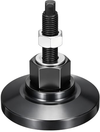 DTGN Leveling Screw Leg, 100mm Dia M16 Thread Adjustable Leveling Feet, Thread Leg Leveler, Heavy Duty Leveler Feet 13228Lb Capacity for Workbench Machine Cabinet Table Warehouse, Black