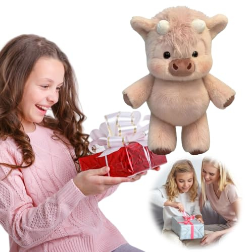 Generiska 17,72 tums gosedjur Realistiska mjuka plyschdocka Tröstande följeslagare Plyschfigurleksaker för barn Pojkar Flickor Småbarn Födelsedag jul (kalvrosa)