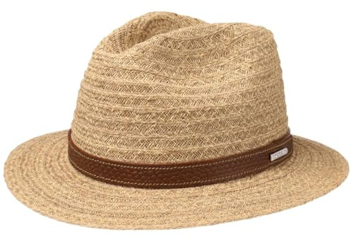 Stetson Nark Traveller Strohhut Toyo-Stroh mehrfarbiges Ripsband Damen Herren Frühling Sommer