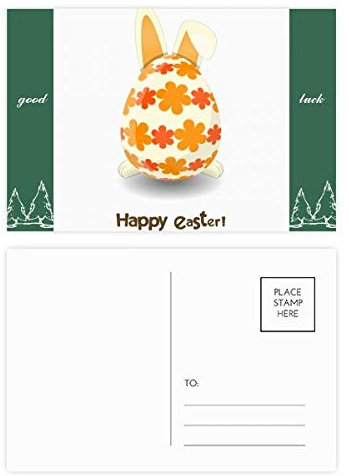 Happy Ostern Religion Festival Bunny Egg Good Luck Postkarten-Set, Karte Postkarte, Seite Postkarten, 20 Stück