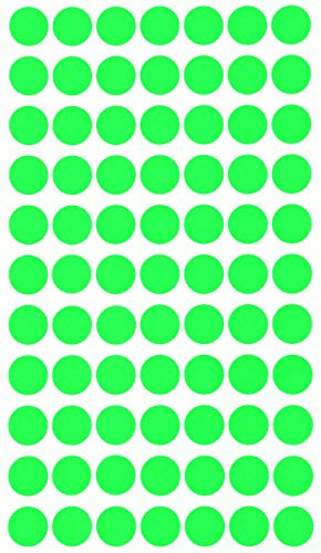 Klebepunkte Neon Grün 15 mm runde Etiketten – 1,5 cm Sticker 1540 Stück von Royal Green