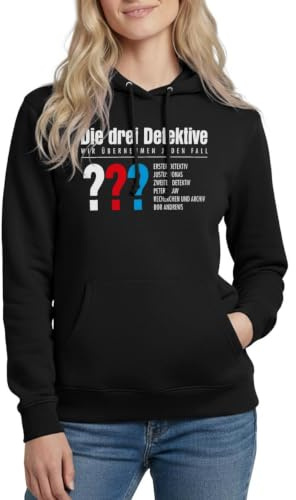 Spreadshirt Die DREI Fragezeichen Detektive Visitenkarte Damen Hoodie