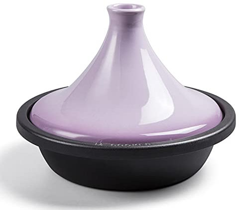 KELUNIS Casserole De Tajine Marocain en Céramique avec Base en Fonte Émaillée Et Couvercle en Forme De Cône Poêle Universel Convient pour 1 À 4 Personnes, Calibre 27Cm,Violet