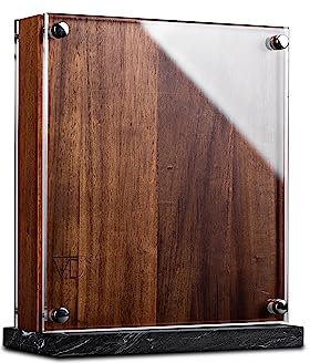 VDN Messerblock magnetisch - Messerblock ohne Messer [Doppelseitig, aus Akazienholz] - Messerhalter magnetisch [für 6-8 Messer] - Messerständer [mit Marmor-Fuß]