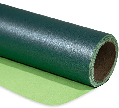 Ruspepa grönt matt omslagspapper – 43 cm x 10 m – enfärgad pärlpapper perfekt för bröllop, födelsedag, jul, babyshower