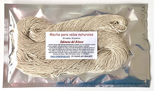Mecha para Velas. 95M. Origen España 100%. Mecha para Velas ecológicas. Mecha de algodón para Hacer Velas caseras.