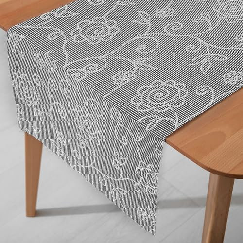 Miami 3D Druck Tischläufer Tablerunner Breite 40 cm Länge und Farbe wählbar Mediterran Grau 40 x 100 cm