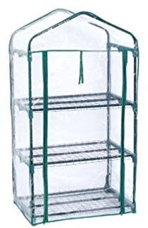 Floralcraft Heavy-Duty 3‑Tier Steel Frame Greenhouse with UV-Protected Cover, 69 × 49 × 127 cm – Ideal for Balcony, Patio & Garden