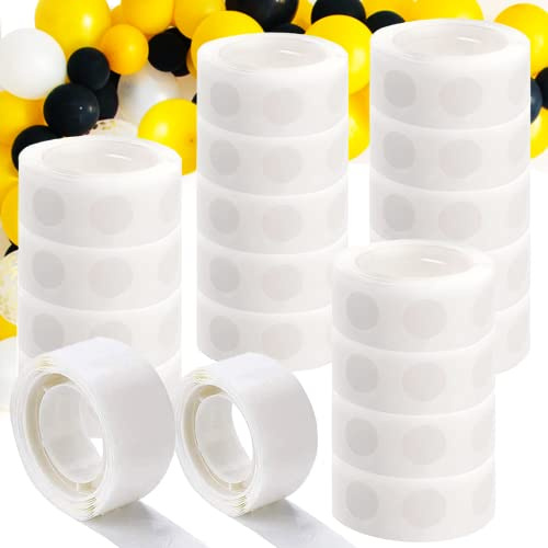 OWLKELA 2000 Pezzi Colla per Palloncini, Punti di Colla 20 Rotoli, Nastro Palloncin, Nastro Adesivo per Palloncini - Feste, Fai Da Te