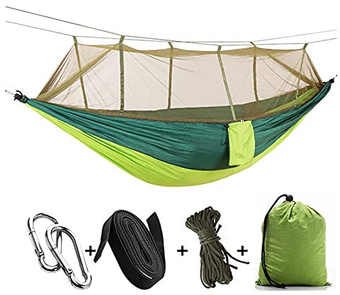 Schaukel Doppelte 210t Nylon Hängematte, Luftkollingzelt, Netto-Hängematte im Freien, Schlafendruckschaukel Klettergeräte & Schaukeln (Color : Fruit Green- B)