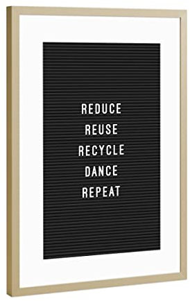 artboxONE Poster mit Rahmen Gold 45x30 cm Letterboard Recycle von Hafenkönigin - gerahmtes Poster
