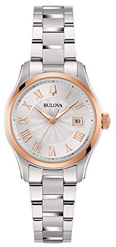 Bulova Damen Armbanduhr Wilton Ladies mit Edelstahlarmband, Gehäusedurchmesser: 29 mm, 98M136