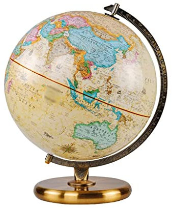 Der praktischste Globus Antiker 30,5 cm großer Weltglobus mit Metallständer, erhabener Relief-Globus der Welt für Kinder und Erwachsene, pädagogischer Geographie-Globus Inspirierende Puzzle-Geschenke
