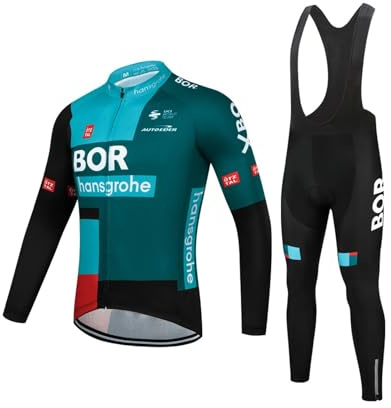 SGCIKER World Tour Team Winter-Thermo-Fleece-Radtrikot-Set, Herren-Langarmwärmer-Fahrradjacken, Fahrradbekleidung, Gelpolster