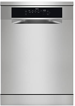 AEG FFB74707PM - Lavastoviglie da 60 cm, 14 posate, sistema AirDry, 3° vassoio per posate MaxiFlex, braccio sprinkler satellite, capacità XXL, 9 programmi a 4 temperature, 44 dB(A), inox, classe C