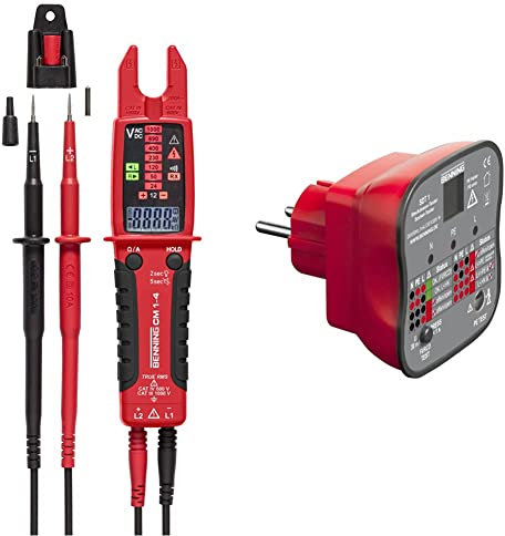 Benning CM 1-4 True RMS-Multimeter mit offener Stromzange 44686 & SDT 1. Steckdosentester 20053