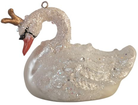 Schwan weiß Höckerschwan Weihnachtsbaumkugel Glas Christbaumschmuck Weihnachten