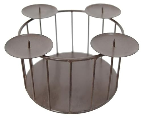 Generisch Adventskranz Adventsgesteck zum befüllen aus Metall Rondell rund Weihnachten Kerzenhalter 22 cm Durchmesser