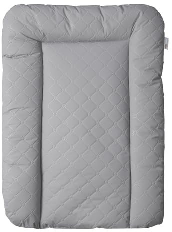 Baby'ness Wasserfest Wickelauflage - 50x70 cm - Hochwertig, Abwischbar, Leicht zu Reinigende - Erweitern Sie Ihren Wickelbereich mit Wickelunterlagen - Gesteppt Grau