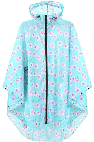 ANYOO Impermeable para ciclismo, poncho de lluvia portátil y ligero, capa de lluvia con capucha para bicicleta, compacta, reutilizable, unisex, para mochilero, camping al aire libre, talla única,