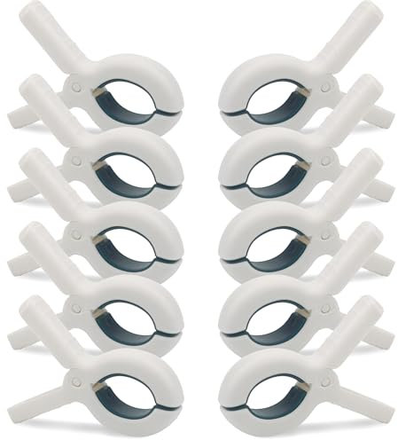 10 PCS Clothes Pegs Heavy Duty for Washing Line & Sun Loungers - Windproof Laundry Hanging Clips for Beach & Pool Chairs - Quilt Drying Towel Pegs for Sun Lounger - Slip-Proof Large Clamp （Blue）