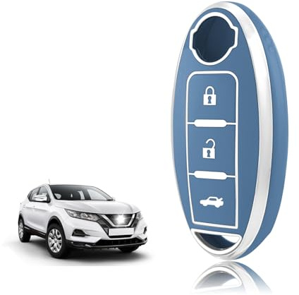 TOOMUME Funda Llave Coche para Nissan Qashqai J11 J12 Juke F15 X-Trail T32 | Silicona Suave, Antigolpes, Anticaídas, Antiarañazos, Carcasa Protectora Llave para Micra K14 Leaf Pulsar Infiniti, MAL
