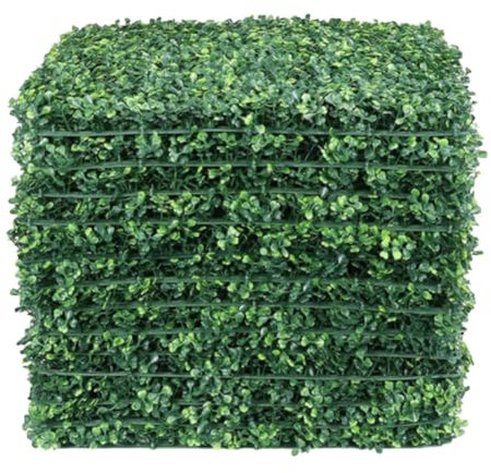 Warmiehomy 6pcs Artificial Plant Wall Panels, 40 x 60cm Green Grass Hedges Panels Indoor/Outdoor Living Plant Privacy Wall Fence Screening for Home Wedding Garden Office Cafe Shop Salon Decoration