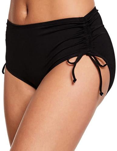 Lancry Bikini Bottoms for Women with Adjustable Side Drawstring Swim Shorts Swimsuit Bottoms (UK, Alpha, M, Regular, Regular, Black)