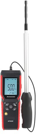 TIEOAXFT Anémomètre à Fil Chaud UT362H, Conception divisée, Compteur de Vent, Vitesse du Vent, Mesure de la température et du Volume