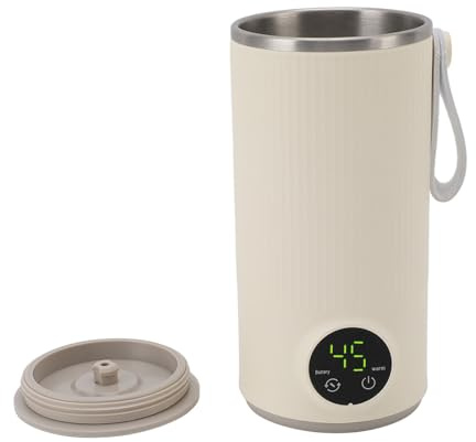 Bärbar Flaskvärmare för Resor, 400 Ml Stor Kapacitet Portabel Mjölkvärmare, Snabb Uppvärmning, Lång Batteritid, på Språng för Bröstmjölk, Vatten, Formel