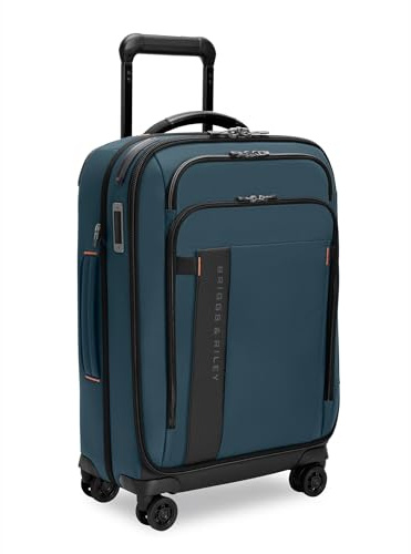 Briggs & Riley Essential 56cm Carry On Expandable Spinner - Luggage for Travel, Suitcases with Wheels, Softside Rolling Bag for Men & Women - ZDX Collection, Ocean