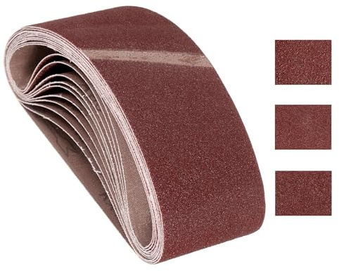 Kozelo 12 Pcs Sanding Belts 76mm x 457mm 80/120/150 Grit | Aluminum Oxide Belt Sander Paper for Belt Sander Metal Grinding Wood Working and Weld Rust Removal