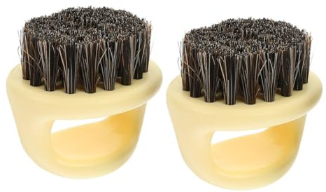 NIYANGLE 2 Stück Bartbürste Schnurrbartbürste Herren Bartkamm Aus Pferdehaar Beige Handlich Für Bartpflege Und Halsreinigung Zuhause Friseursalon