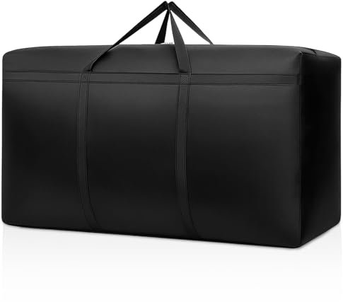 Zyluniy Bolsa de Almacenamiento para Cojines Jardín, 110x60x35 cm, Bolsa Organizadora Resistente al Agua, Bolsa Oxford Resistente, Anti-UV, Funda Protectora para Muebles de Jardín (Negro)