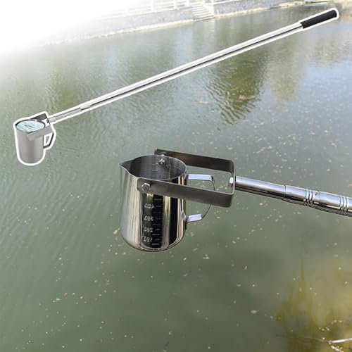 Water Sampling Dipper, Stainless Steel Swivel Sewage Sampler, 500ml Liquid Sampler for Pond Stream Lake River
