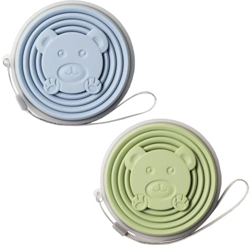 2 Piezas Vaso Plegable Silicona Vasos Plegables con Tapa Reutilizable Taza Plegable Tazas, Plegado Tazas de Plástico de Silicona Junta de la Tapa para Camping Senderismo y Viaje